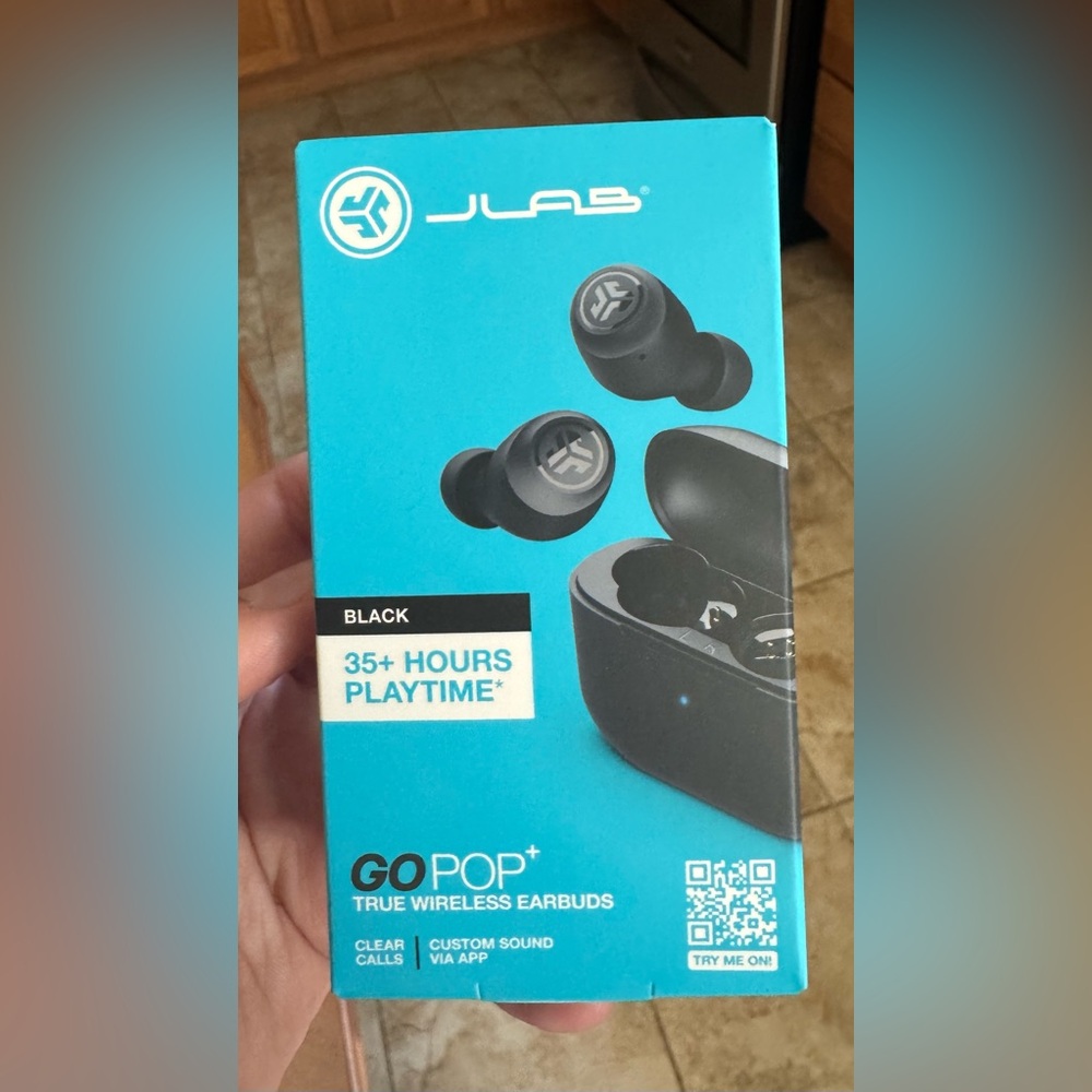 JLab Go Pop+ Black Wireless Earbuds